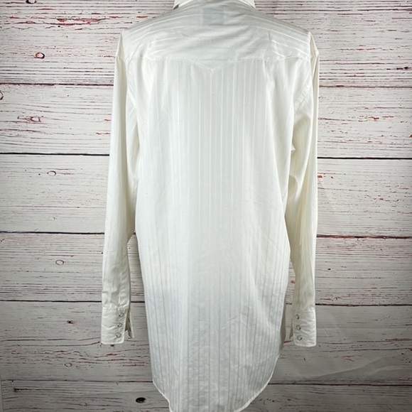 Vintage Corral West White Pearl Snap Western Shirt Large - Picture 5 of 6
